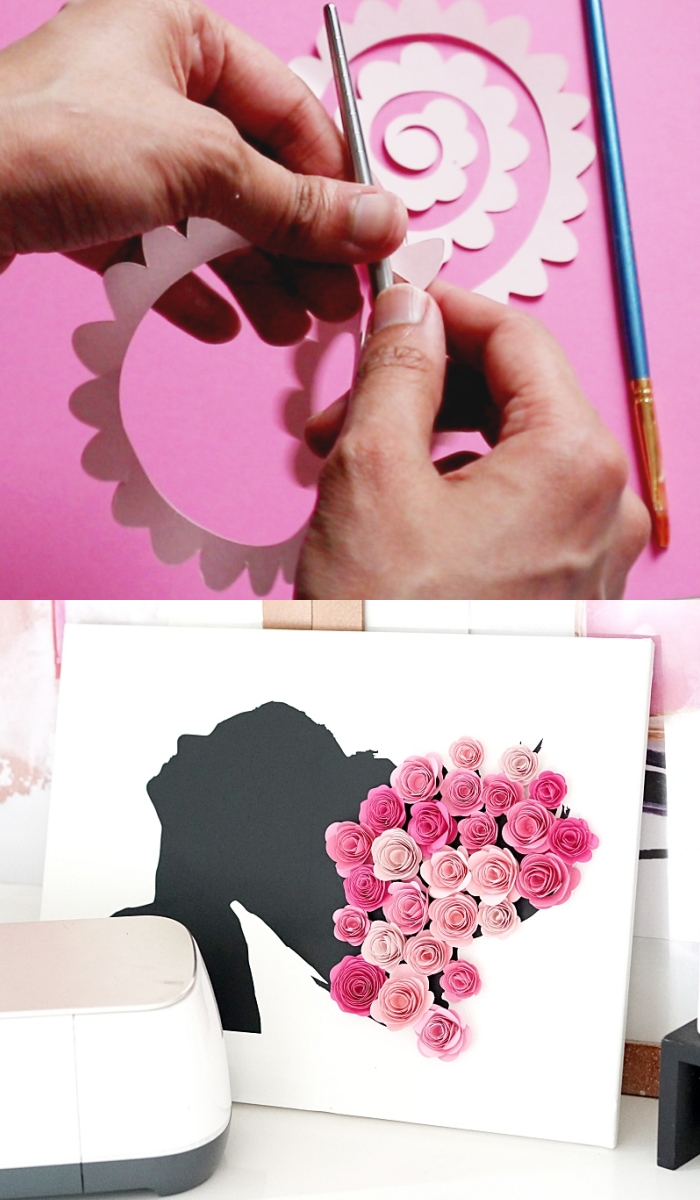 Download How To Make Rolled Paper Flowers And Vinyl Decal Canvas Art SVG, PNG, EPS, DXF File