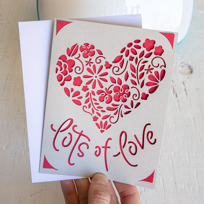 With Love, Cricut Joy card By Digital Gems