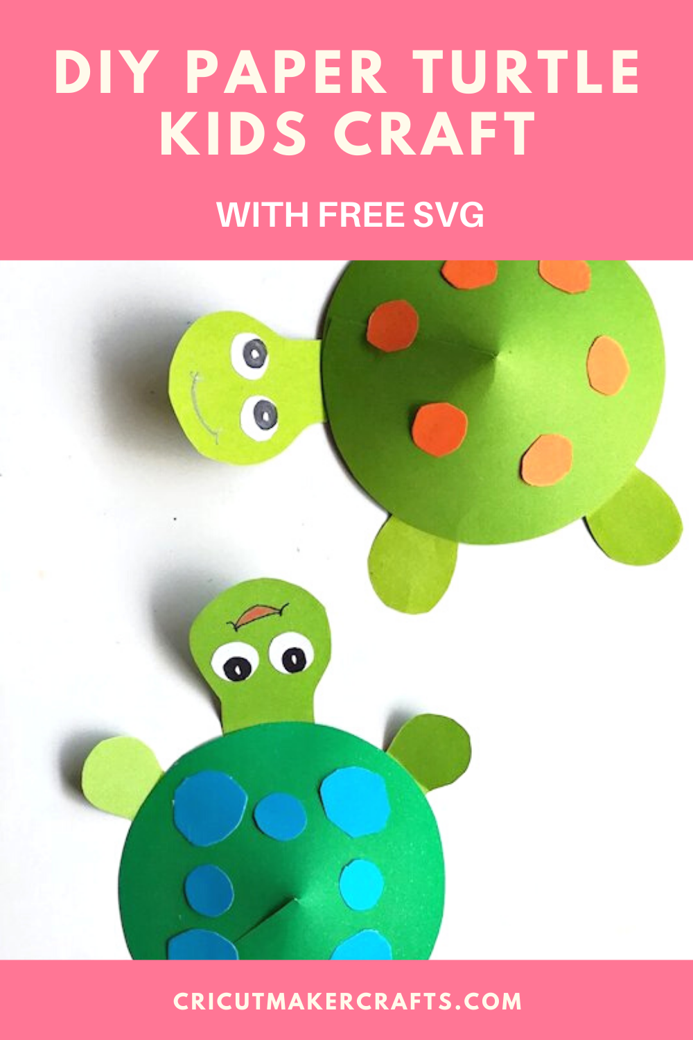 Download Super Cute Turtle Paper Craft For Kids Free Svg Pdf