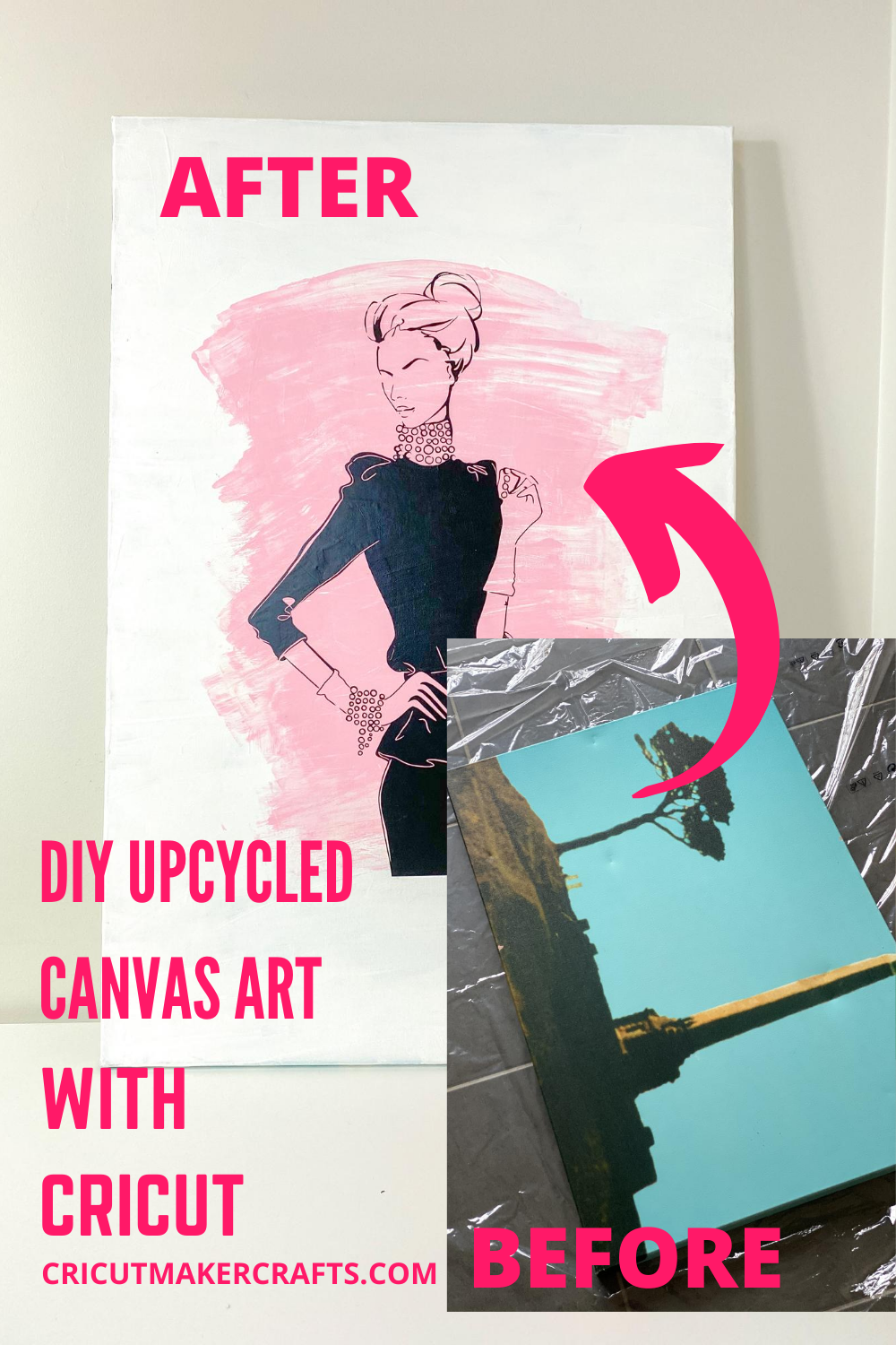 Repurpose Old Canvas Art with Cricut - Jav Sid