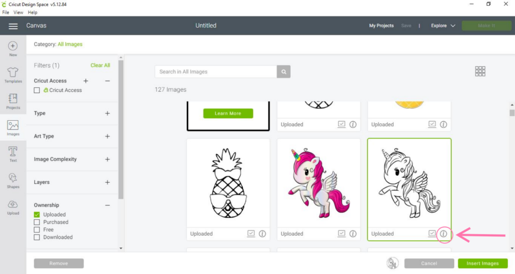 How to delete uploaded images in Cricut design space