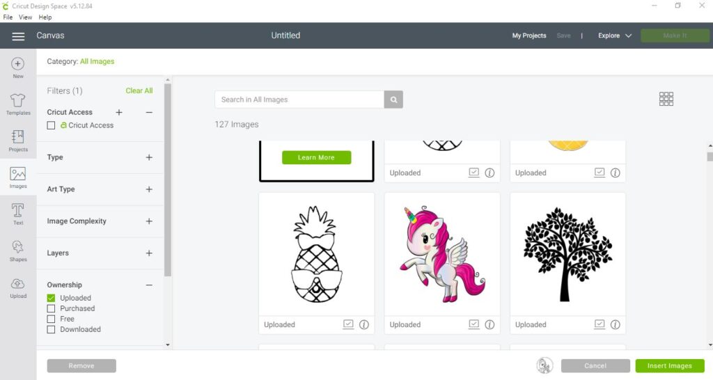 How to delete uploaded images in Cricut design space