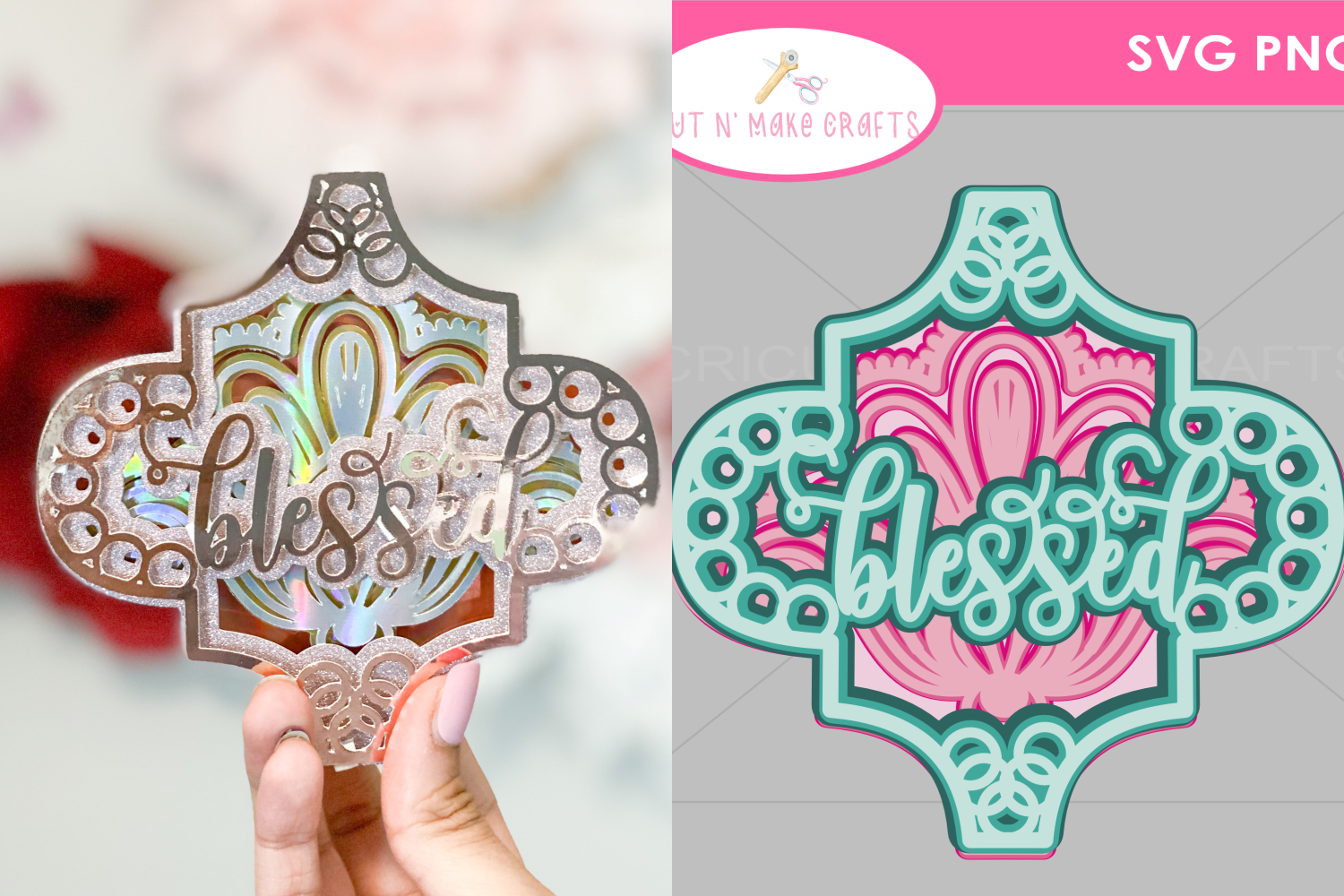 Blessed 3D Arabesque Ornament SVG CUT FILE by Cut N Make Crafts Holiday SVG