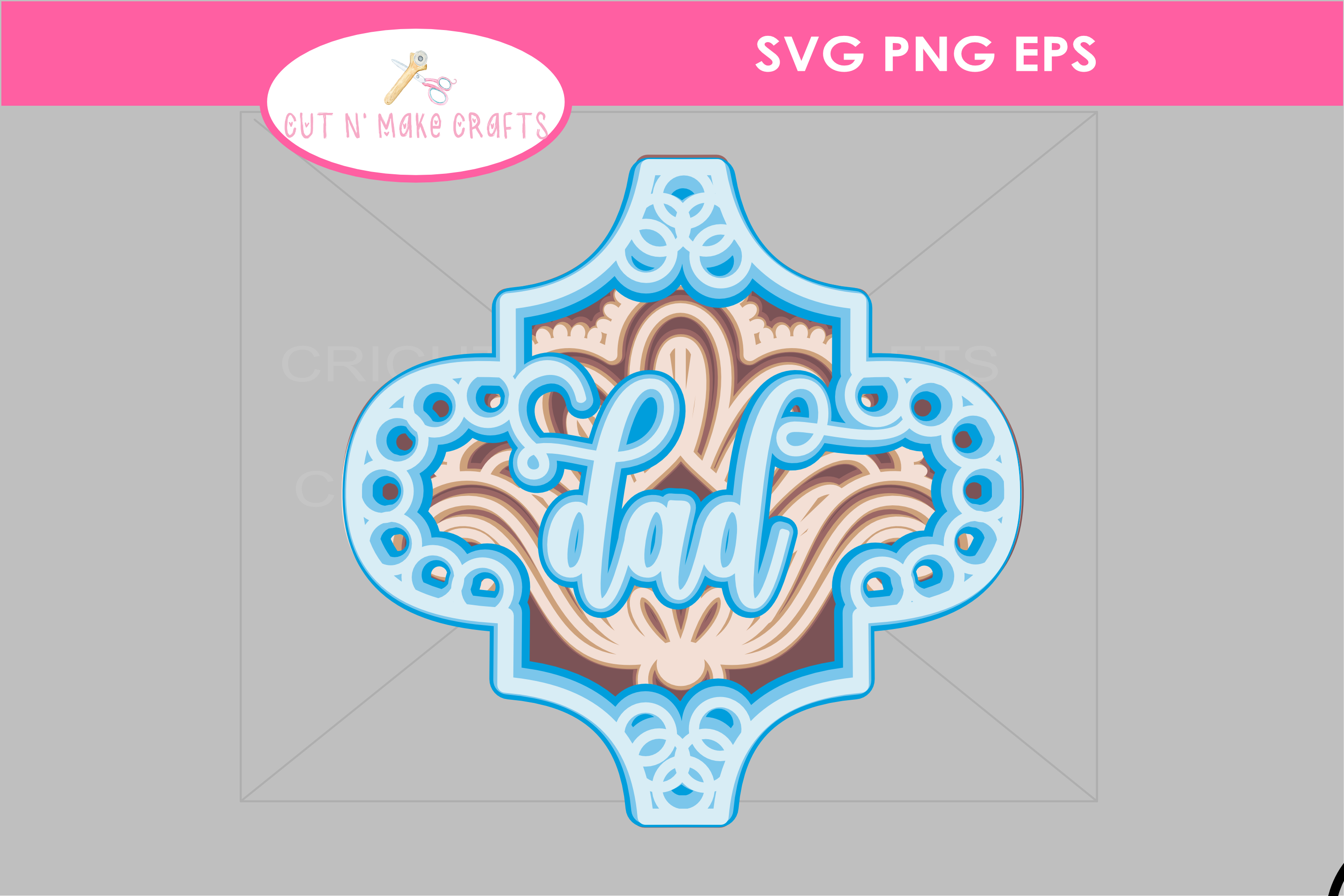 Dad 3D Arabesque Ornament SVG CUT FILE by Cut N Make Crafts