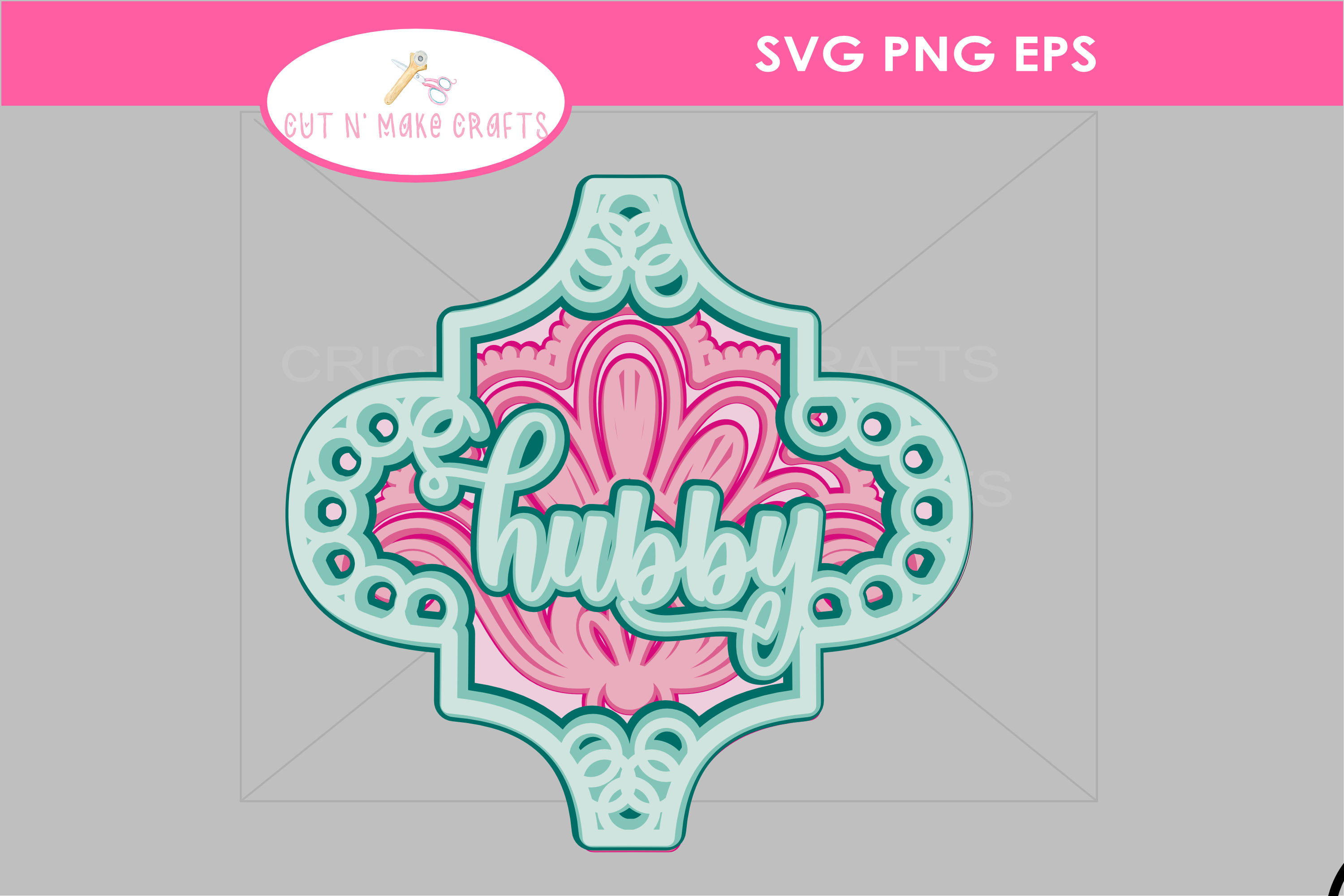 Hubby 3D Arabesque Ornament SVG CUT FILE by Cut N Make Crafts - Copy