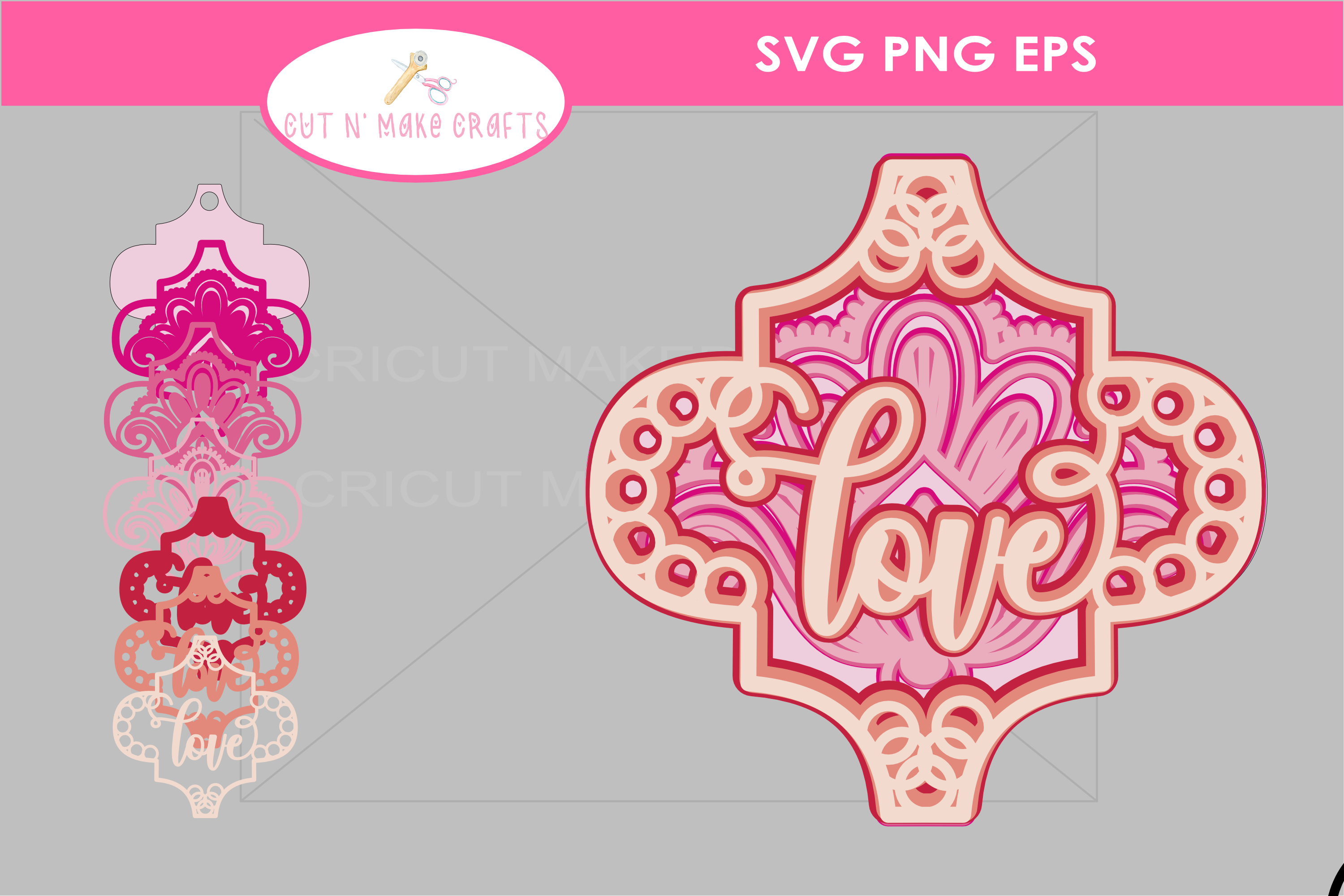 Love 3D Arabesque Ornament SVG CUT FILE by Cut N Make Crafts - Copy - Copy