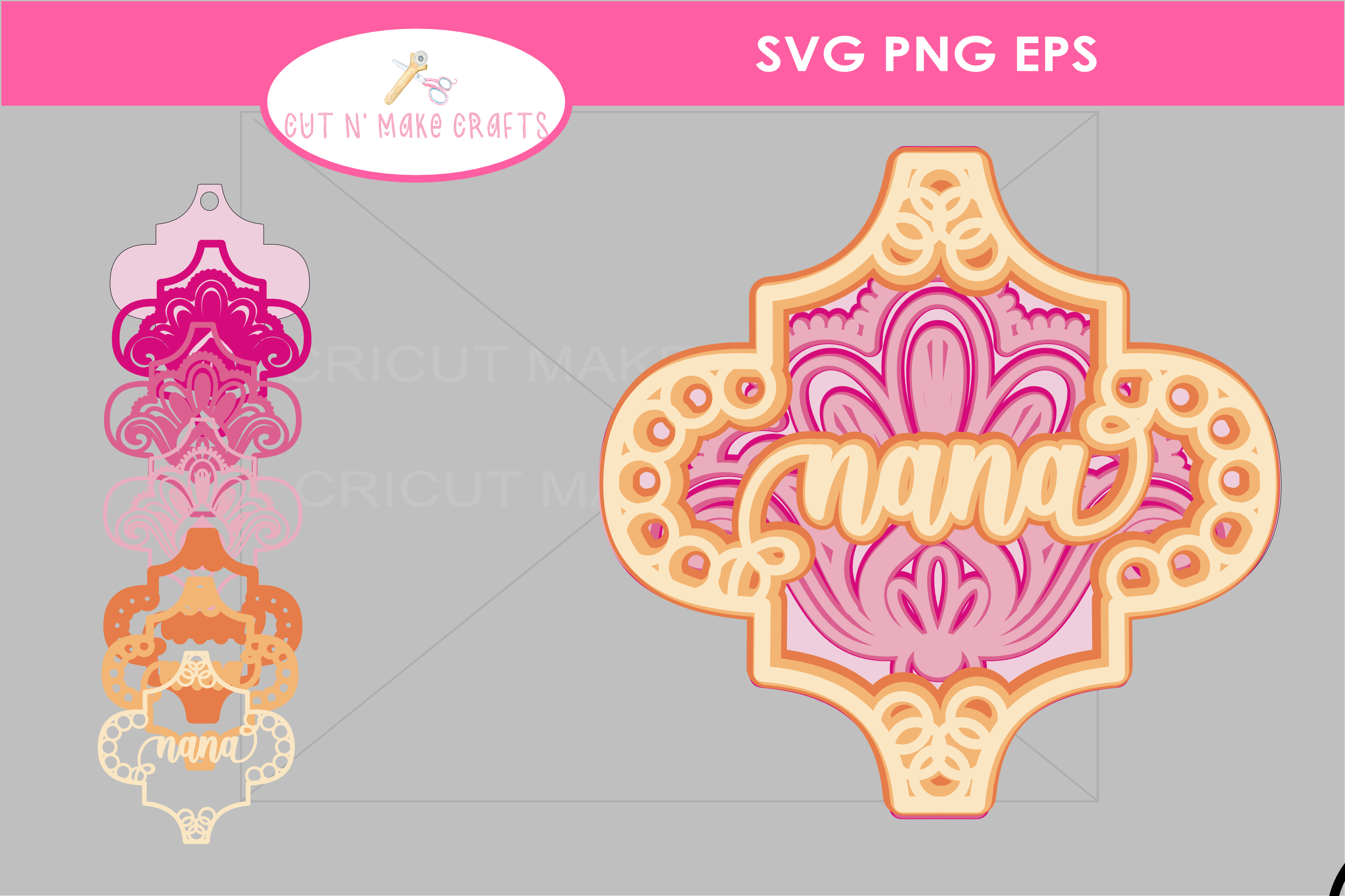 Nana 3D Arabesque Ornament SVG CUT FILE by Cut N Make Crafts - Copy - Copy
