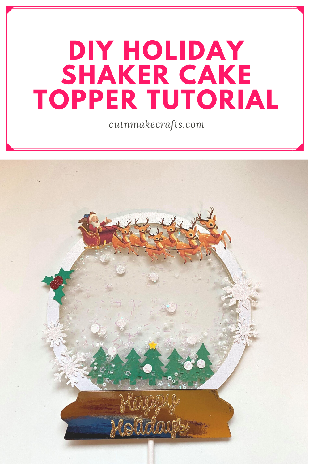 Christmas Tree & Penguins Cake Topper, Christmas Cake Topper Tutorial